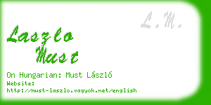 laszlo must business card